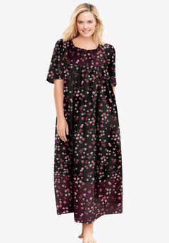 Only Necessities Womens Plus Size Mixed Print Long Lounger